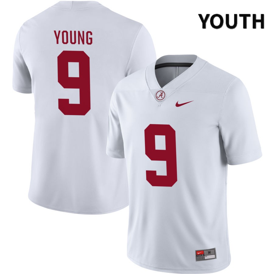 Alabama Crimson Tide Youth Bryce Young #9 NIL White 2022 NCAA Authentic Stitched College Football Jersey US16I07ZI
